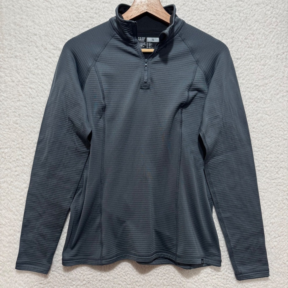 5.11 Tactical Womens Pullover Quarter Zip Long Sleeve Shirt Gray Size Small